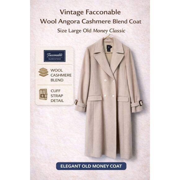 Faconnable Jackets & Blazers - Vintage Facconable Wool Angora Cashmere Blend Coat Size Large Old Money